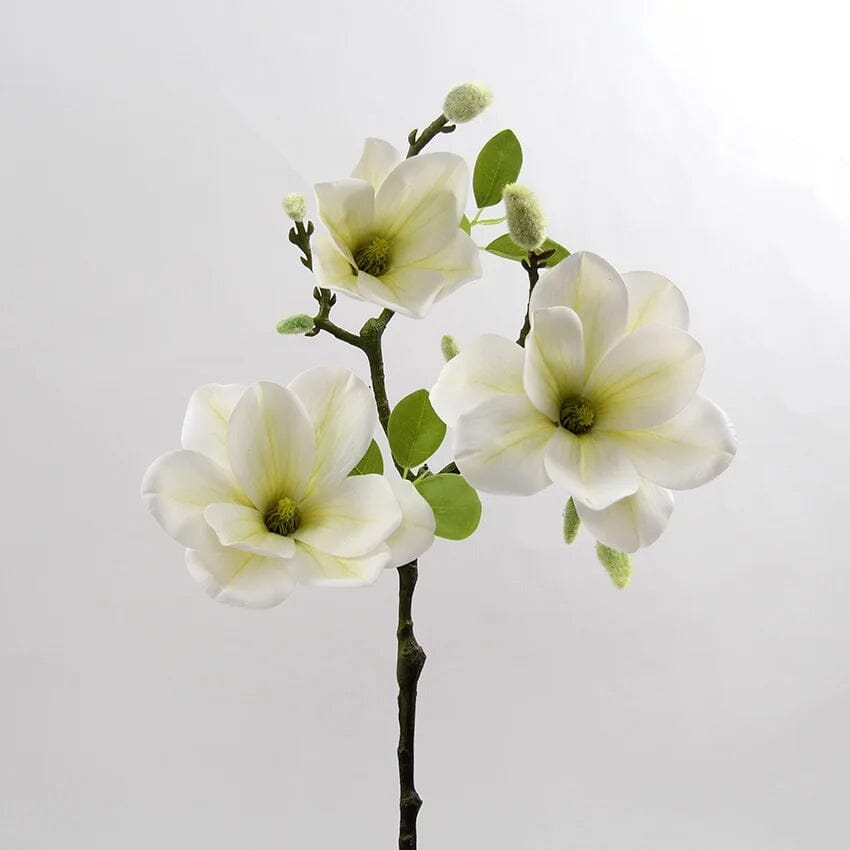 Arbre artificiel Magnolia Tulipier du Japon en floraison - plante d' intérieur - H.150 cm blanc