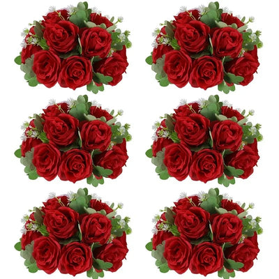 Boule Fleur Artificielle Mariage rose rouge