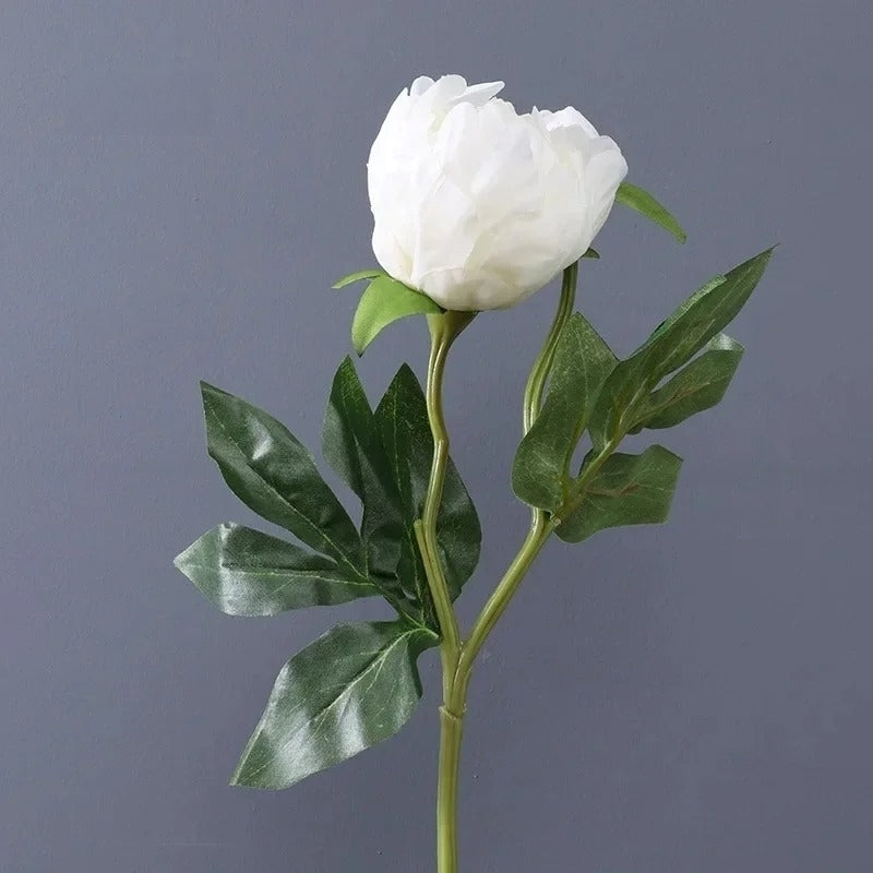 Fausse Pivoine Blanche Haut de Gamme - 48 cm