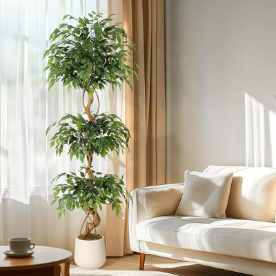 Ficus Benjamina Artificiel Réaliste, parfait pour bureau ou salon