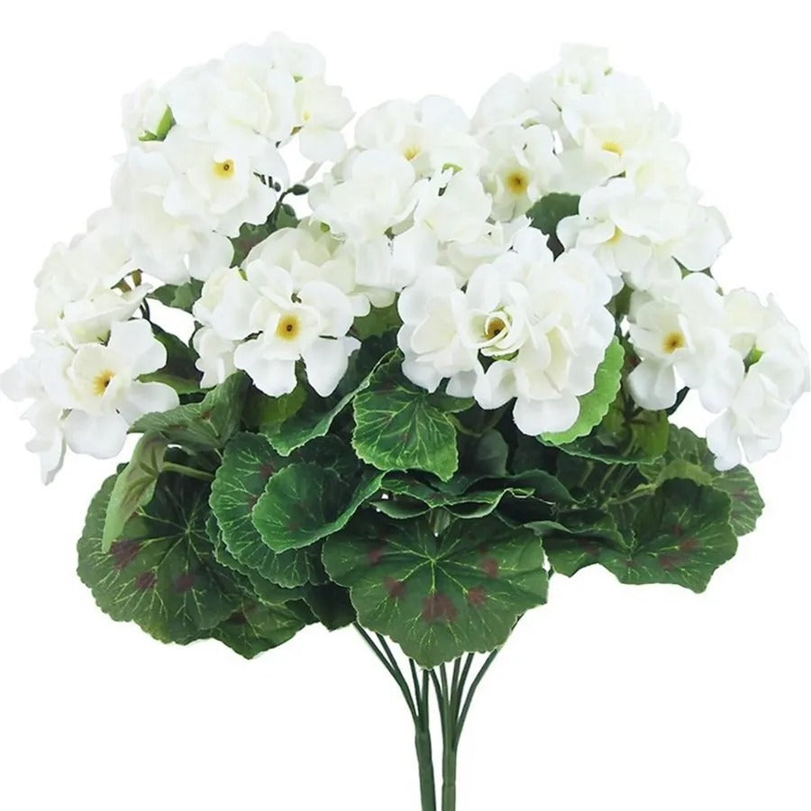 Géranium Artificiel Blanc pour Jardinière