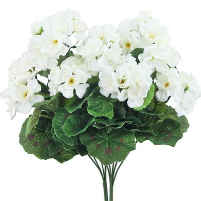 Géranium Artificiel Blanc pour Jardinière