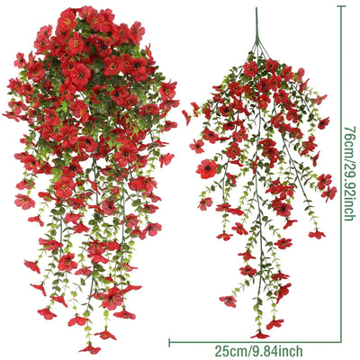 Geranium Artificiel Rouge Suspendu