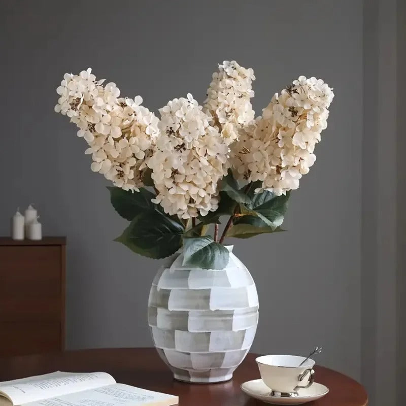 Grand Bouquet Hortensia Blanc Artificiel - 83 cm