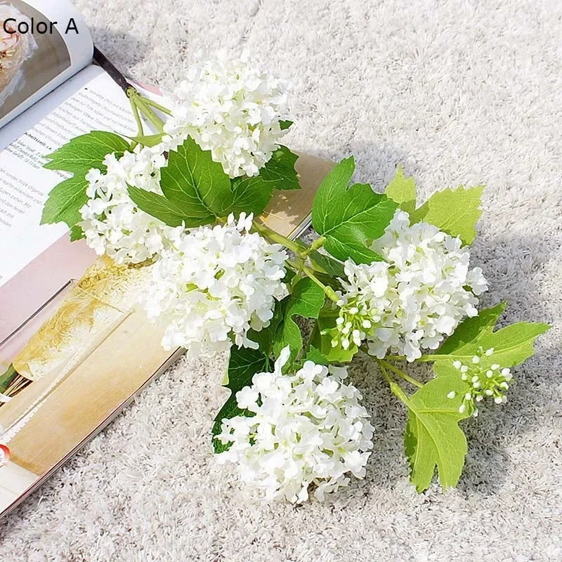 Grand Hortensia Artificiel Blanc Haut de Gamme
