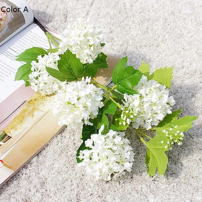 Grand Hortensia Artificiel Blanc Haut de Gamme