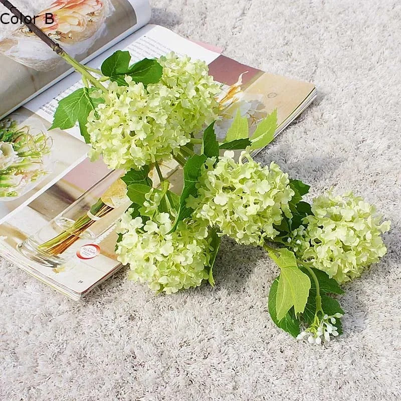Hortensia Artificiel Vert Haut de Gamme