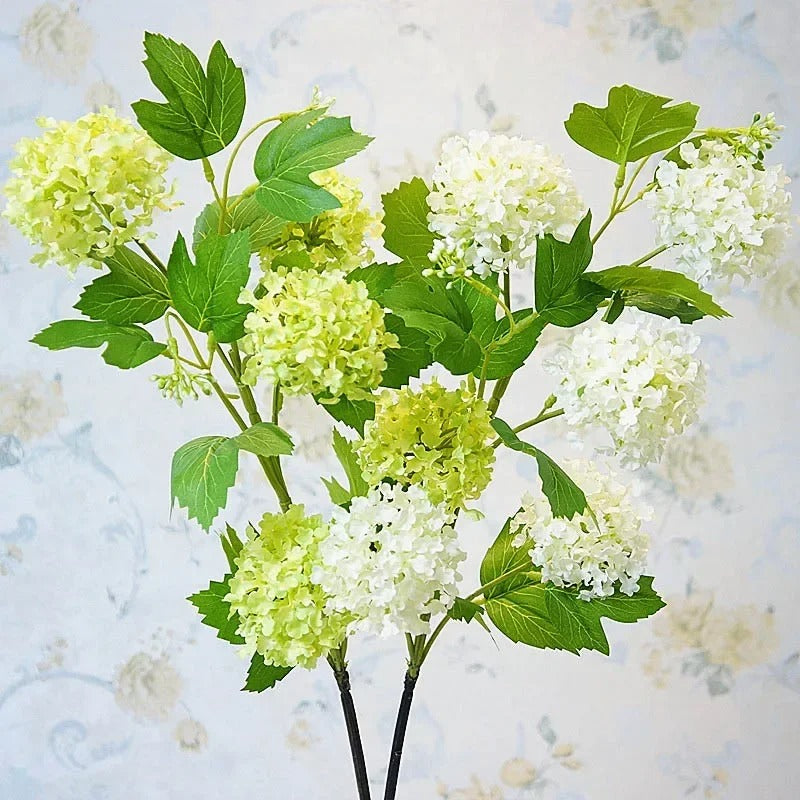 Hortensia Artificiel Vert et Blanc