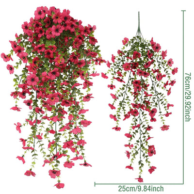 Plante Fleurie Artificielle Rose Fonce – decoration pour exterieur et interieur
