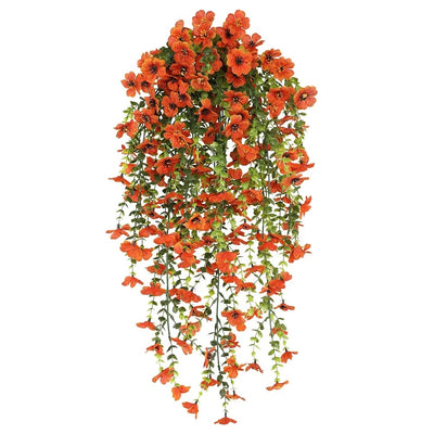 Suspension Fleurie Artificielle Orange