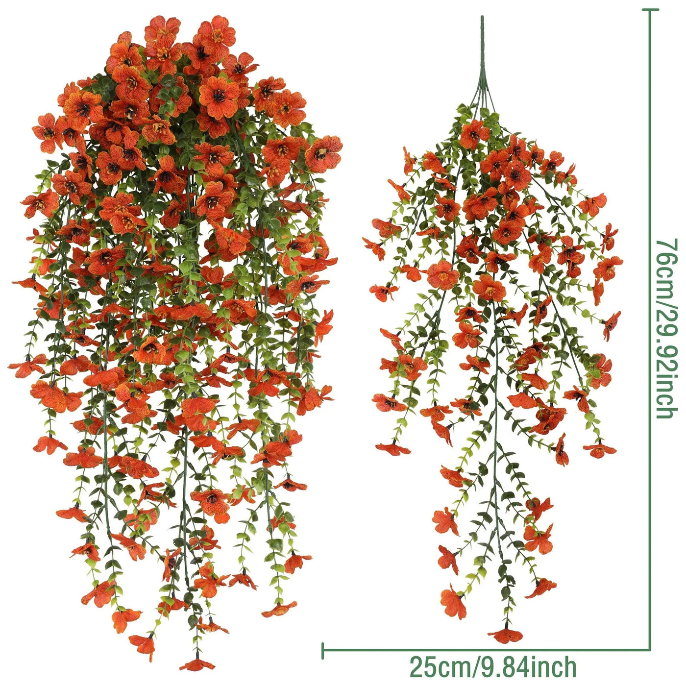 Suspension Fleurie Artificielle Orange