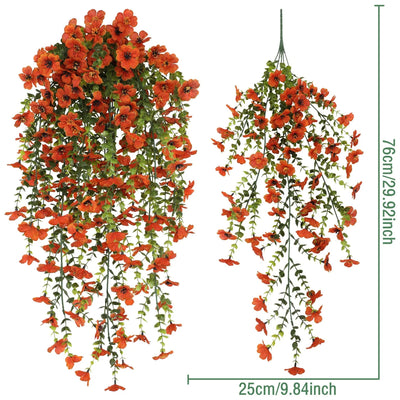 Suspension Fleurie Artificielle Orange