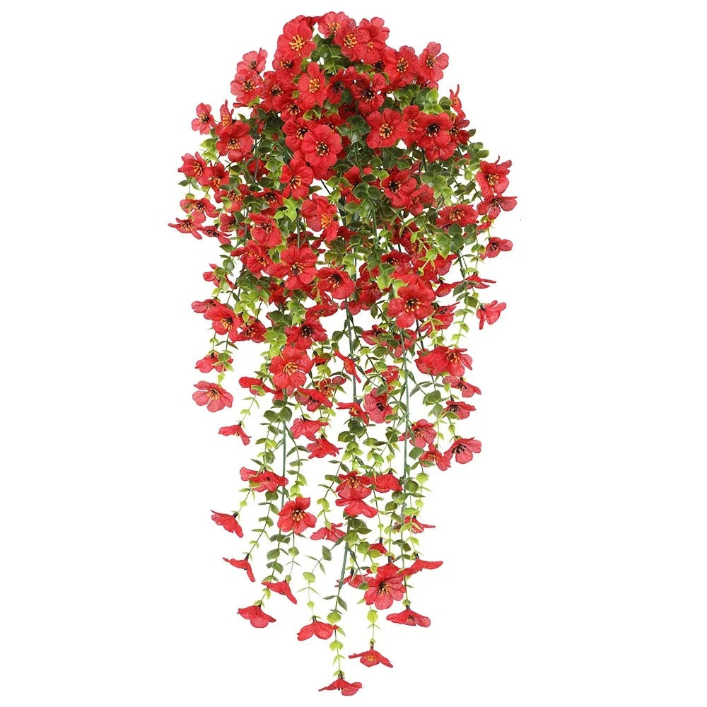 Suspension Géranium Artificiel Rouge