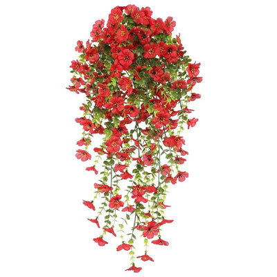 Suspension Géranium Artificiel Rouge