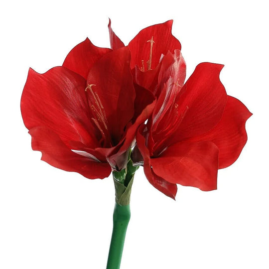 Amaryllis artificielle rouge haut de gamme pour décoration florale élégante