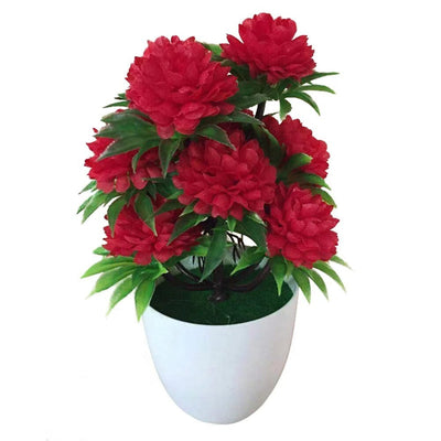 Bonsaï Chrysanthème Artificiel Rouge - 21 cm
