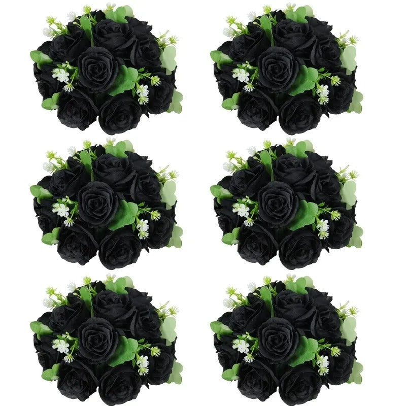 Boule Fleur Artificielle Mariage rose noire