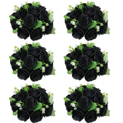 Boule Fleur Artificielle Mariage rose noire