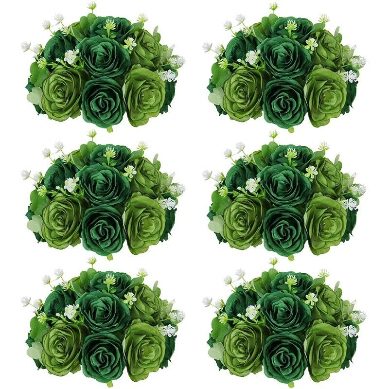 Boule Fleur Artificielle Mariage rose verte