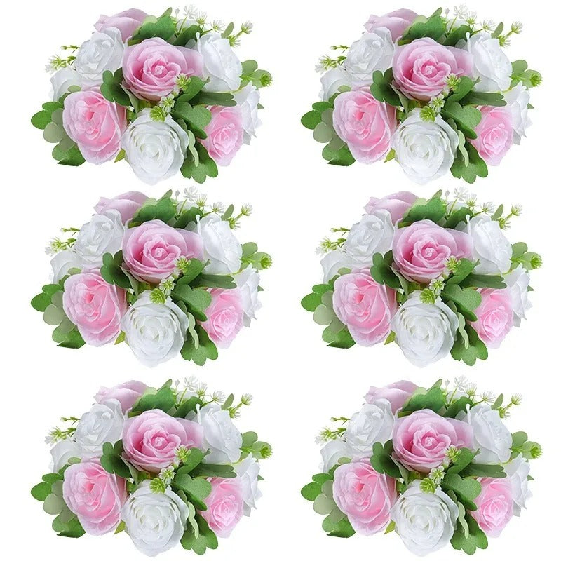 Boule Fleur Artificielle Mariage boule rose et blanche