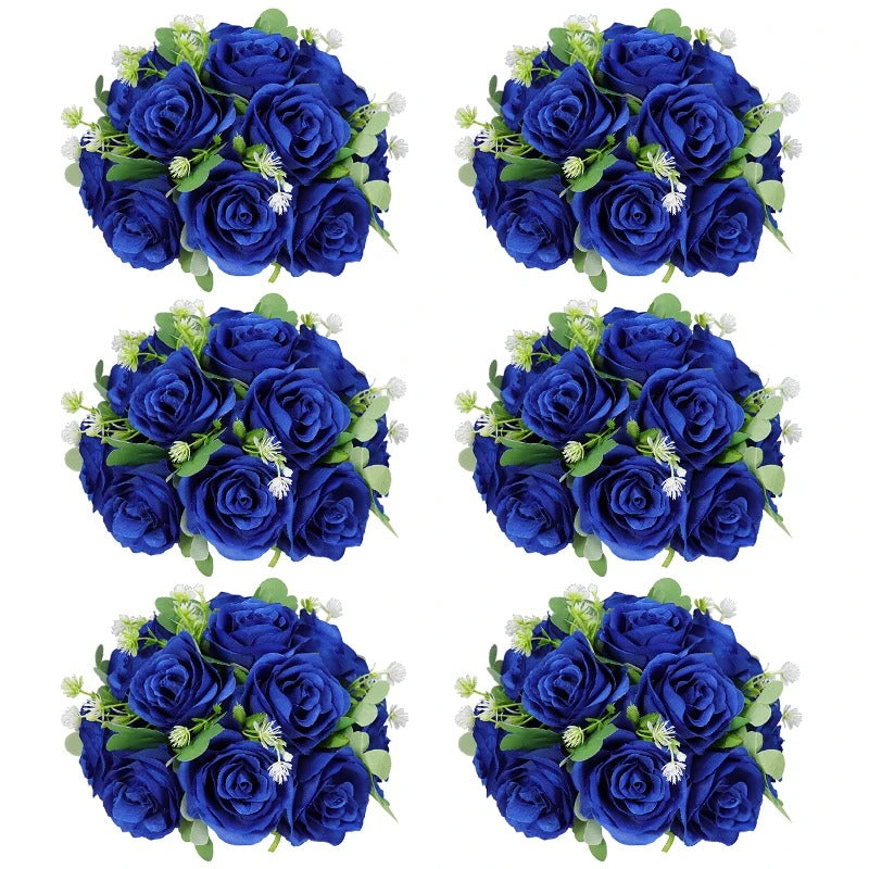 Boule Fleur Artificielle Mariage rose bleue