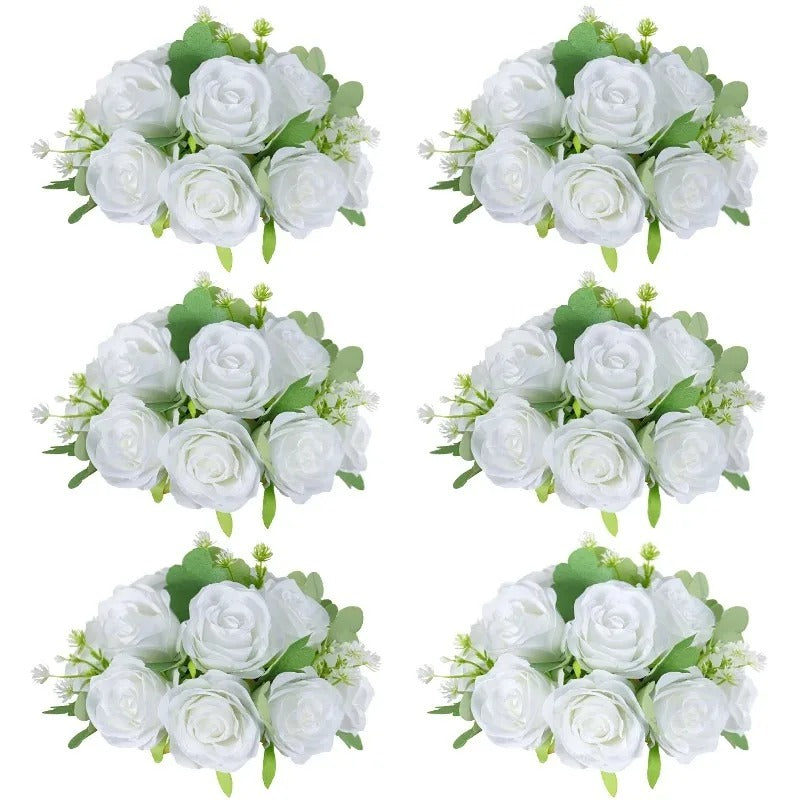 Boule Fleur Artificielle Mariage rose blanche