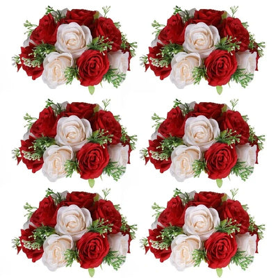 Boule Fleur Artificielle Mariage rose blanche et rouge