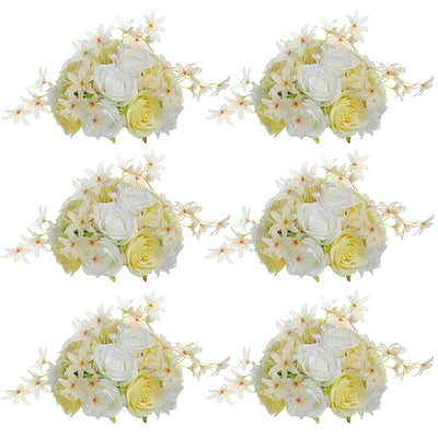Boule Fleur Artificielle Mariage rose or et blanche
