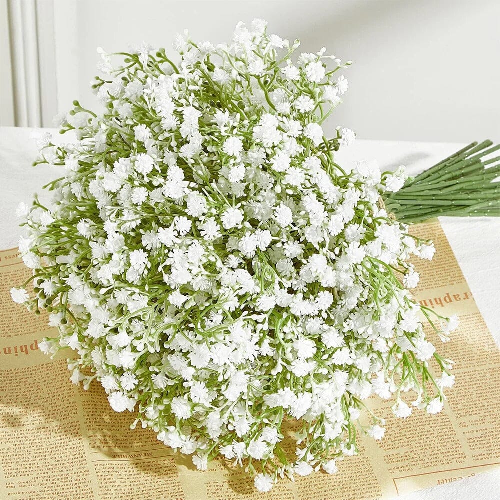 Bouquet De Gypsophile Artificiel Blanc - 30 Cm, Marque HOBI, Parfait Pour Décorations Intérieures