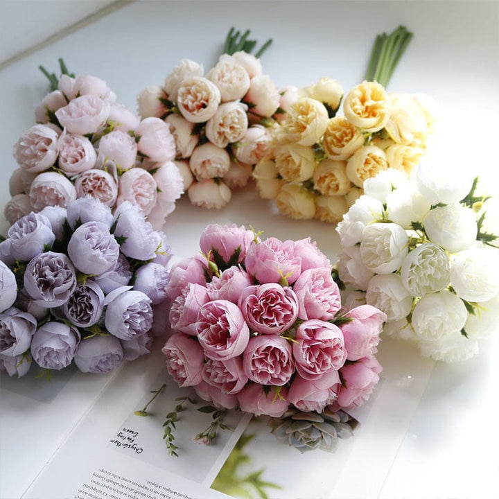 Floweroyal Lot de 4 bouquets de pivoines artificielles en soie - Pour fête de mariage, centre de table, arrangement floral, décoration de maison, de cuisine - Blanc Floweroyal Lot de 4 bouquets de pivoines artificielles en soie - Pour fête de mariage, centre de table, arrangement floral, décoration de maison, de cuisine - Blanc