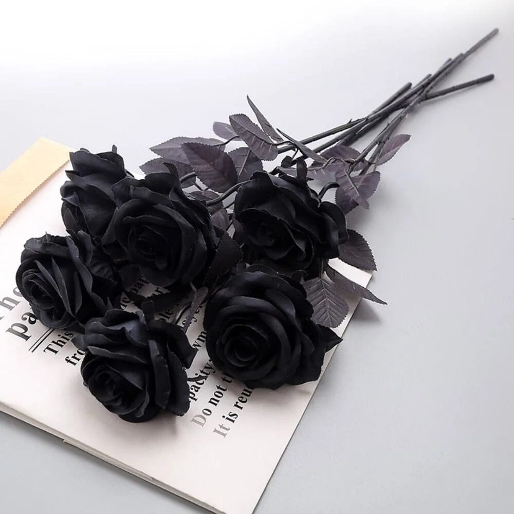 Bouquet De Roses Noires Artificielles Lot De 5 Horizon Artificiel bouquet-de-roses-noires-artificielles-lot-de-5-horizon-artificiel