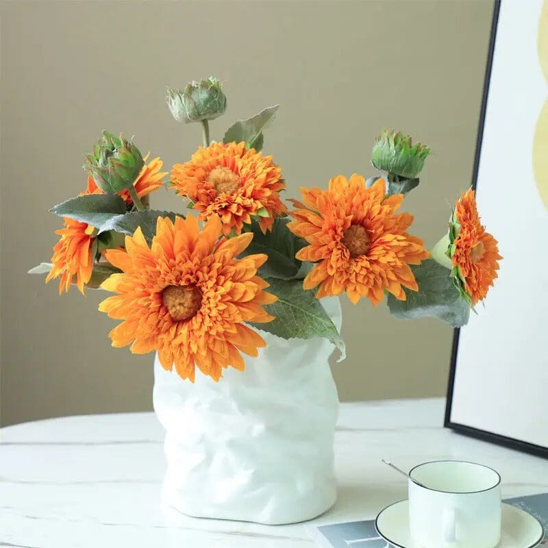 Bouquet de Tournesols Artificiels - 5 Fleurs - 42 cm