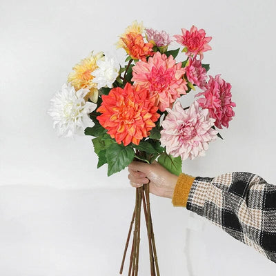 Dahlia Artificiel Blanc - 60 cm